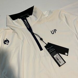 NEW Greyson X Wheels Up X Masters Golf White and Black Men’s L Quarter Zip